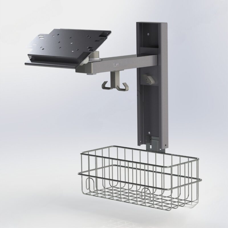 RespBuy-WallMount-With-Basket-transformed.jpeg Wall Mount Stand For Patient Monitors