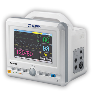 Nidek Aurus50 -5 Para Patient Monitor with 8 inch TFT Display Patient Monitor is a premium quality product from Nidek monitors vital signs like SPO2