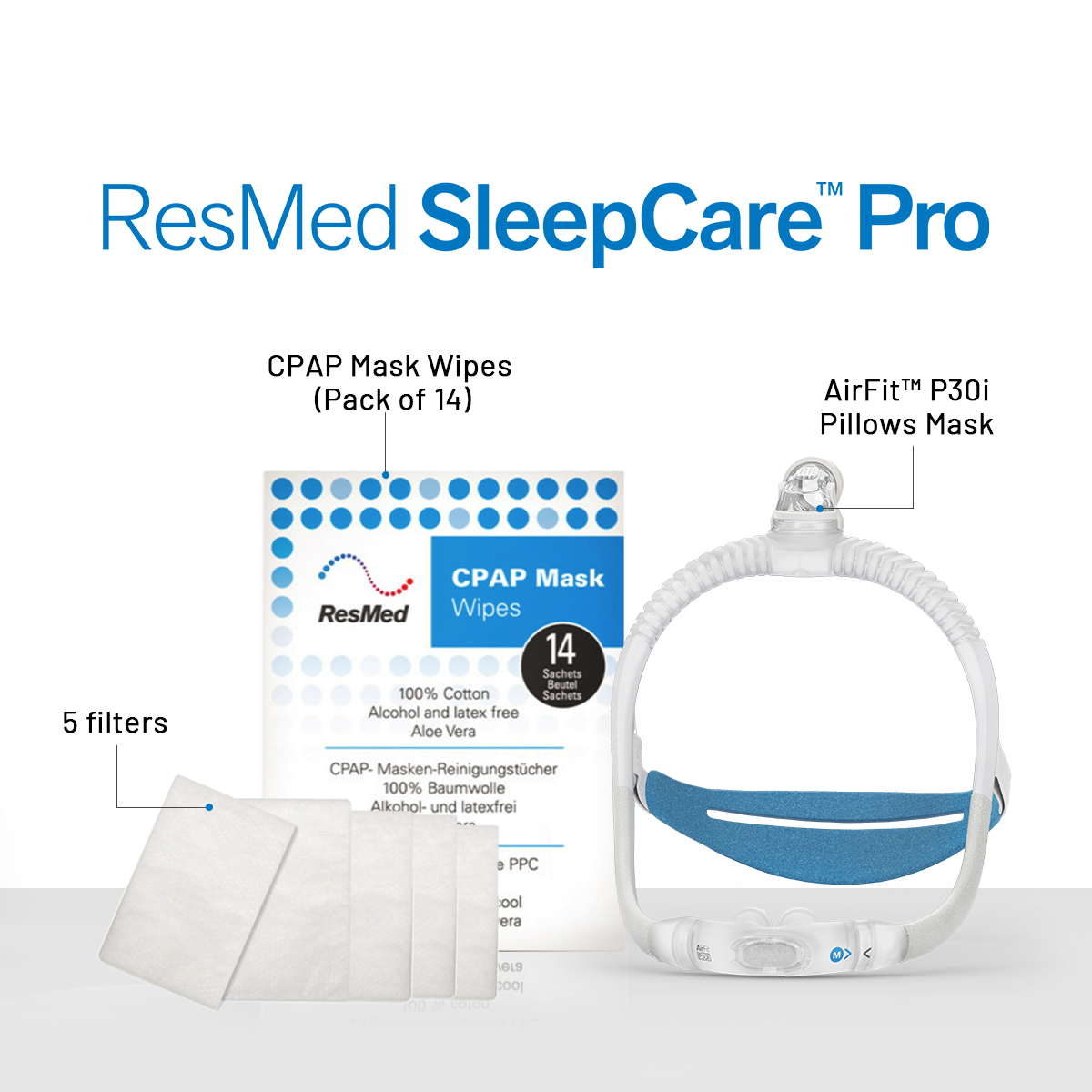 ResMed Airfit P30i CPAP Mask Sleepcare Pro Package (Includes P30i Mask